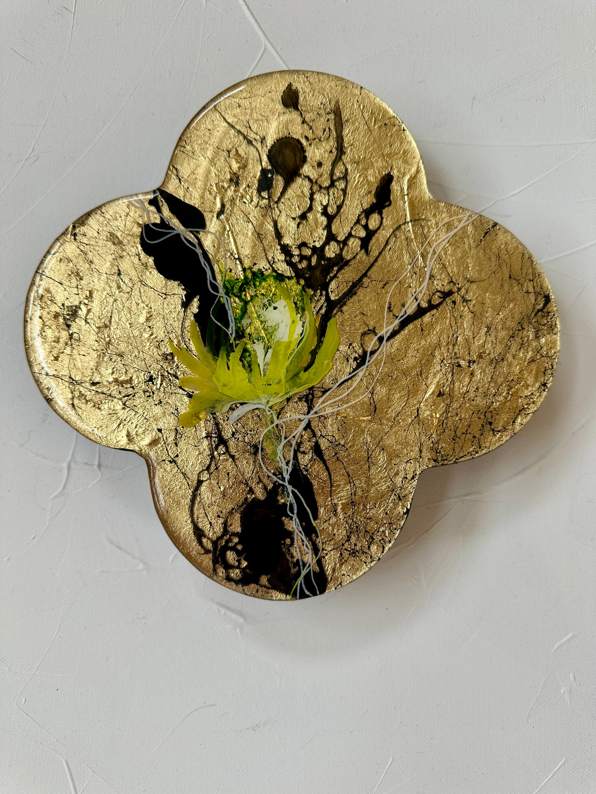 Green Floral mini Quatrefoil