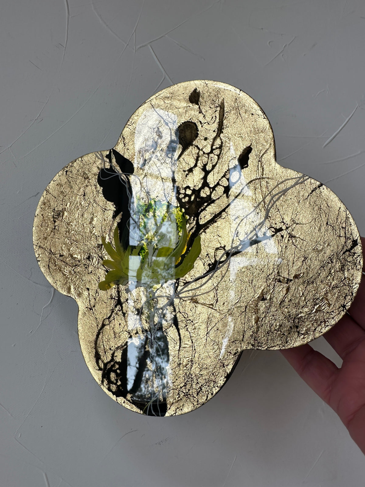 Green Floral mini Quatrefoil